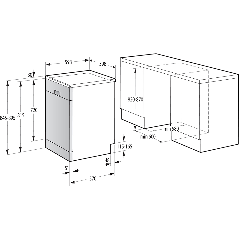 Masina de spalat vase independenta GORENJE GS620C10S, 14 seturi, 5 programe, 60 cm, Clasa C, argintiu