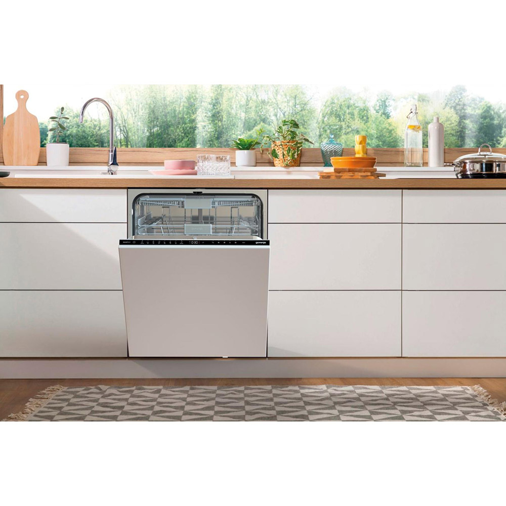 Masina de spalat vase incorporabila GORENJE GV693C60UVAD, 16 seturi, 7 programe, 60 cm, Clasa C, panou comanda negru