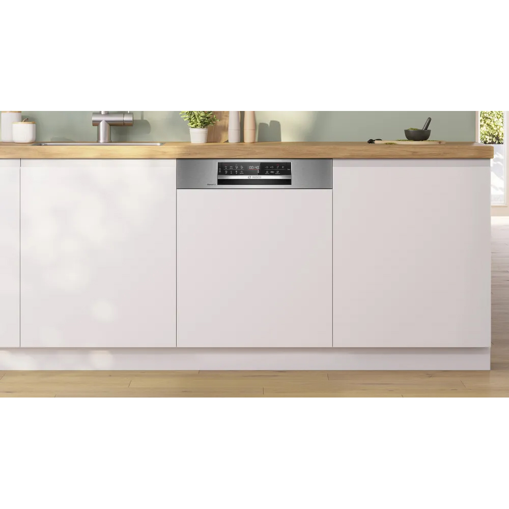 Masina de spalat vase semi-incorporabila BOSCH SMI6ECS12E, 14 seturi, 8 programe, 60 cm, Clasa A, inox