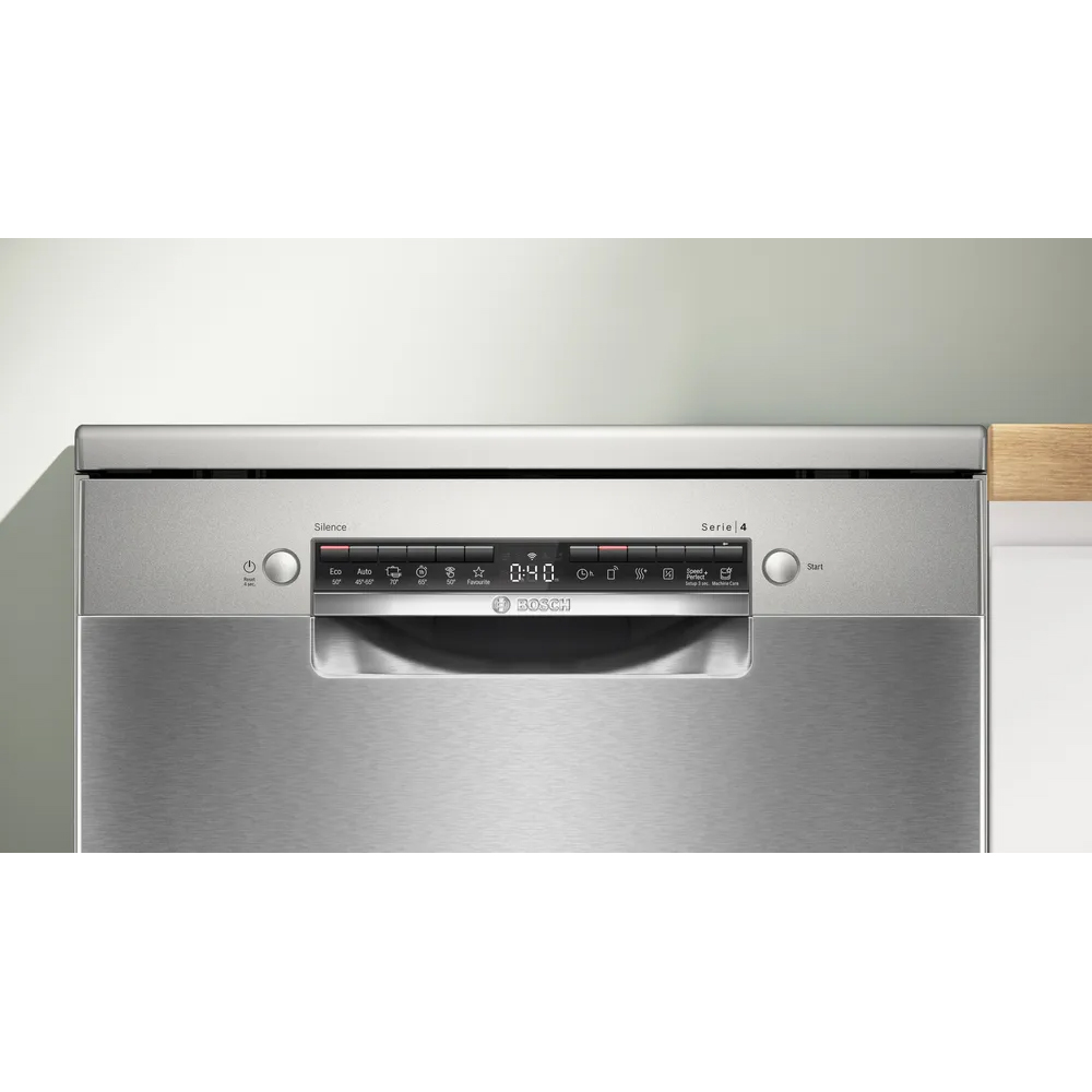 Masina de spalat vase independenta BOSCH SMS4EVI09E, 14 seturi, 6 programe, 60 cm, Clasa D, inox antiamprenta