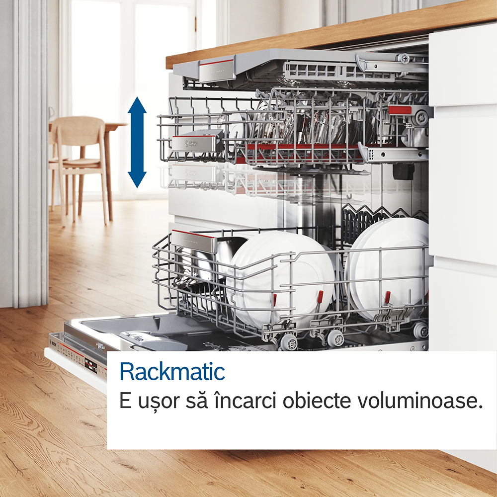 Masina de spalat vase incorporabila BOSCH SMV46KX55E, 13 seturi, 6 programe, 60 cm, Clasa E, panou comanda inox