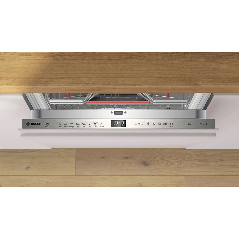 Masina de spalat vase incorporabila BOSCH SMV6ZCX06E, 14 seturi, 8 programe, 60 cm, Clasa B, panou comanda inox