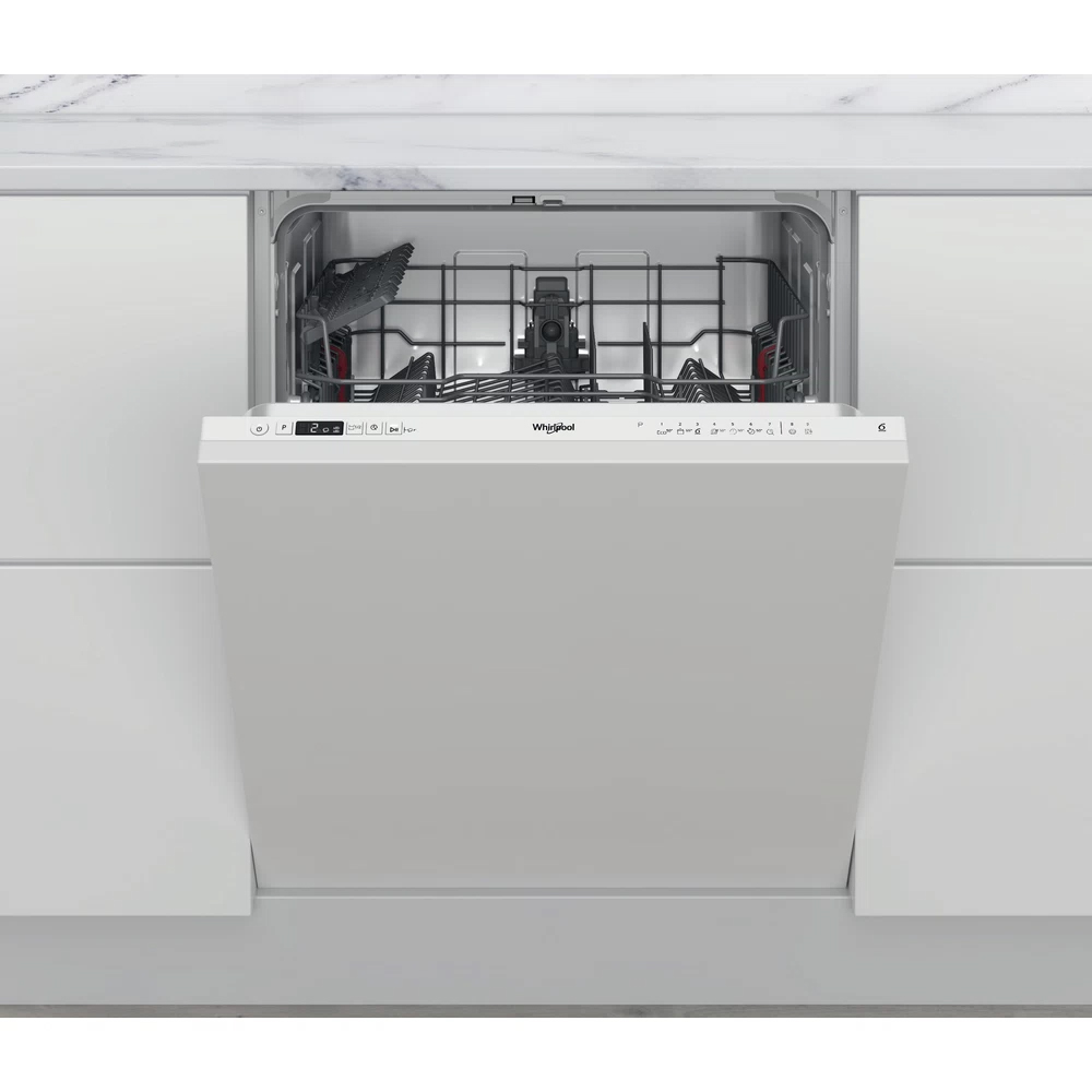 Masina de spalat vase incorporabila WHIRLPOOL W2I HD526 A, 6th Sense, 14 seturi, 9 programe, 60 cm, Clasa E, panou comanda alb