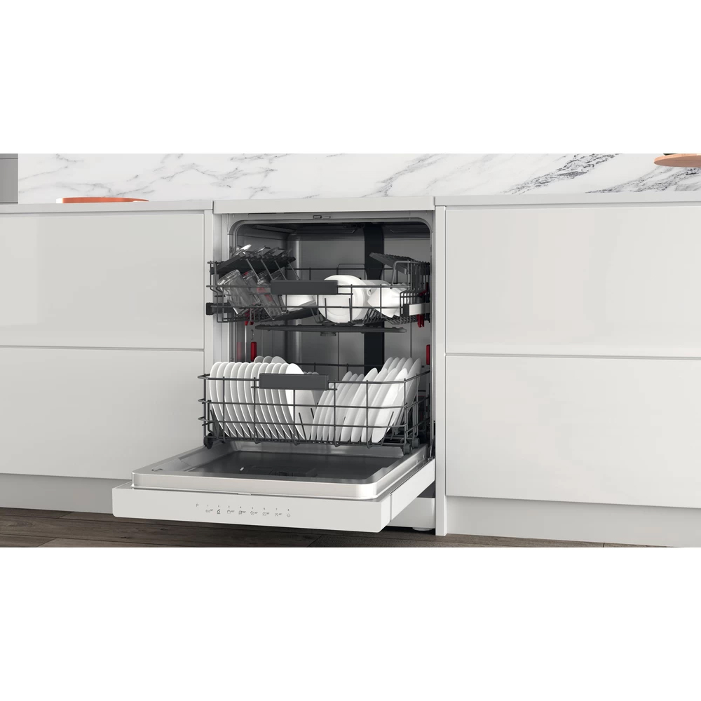 Masina de spalat vase independenta WHIRLPOOL WFC 3C26 P, PowerClean Pro, 14 seturi, 8 programe, 60 cm, Clasa E, alb