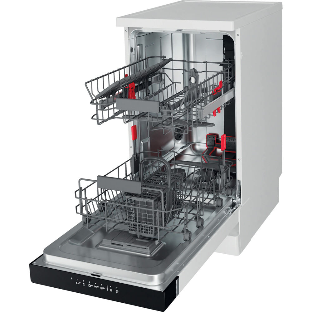 Masina de spalat vase independenta WHIRLPOOL WSFO 3B23 P, 6th Sense, 10 seturi, 7 programe, 45 cm, Clasa E, alb