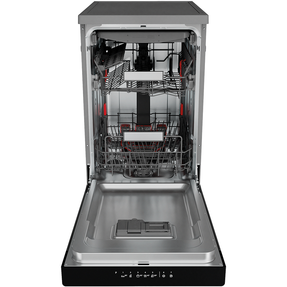Masina de spalat vase independenta WHIRLPOOL WSFO 3O23 PF X, 10 seturi, 7 programe, 45 cm, Clasa E, inox