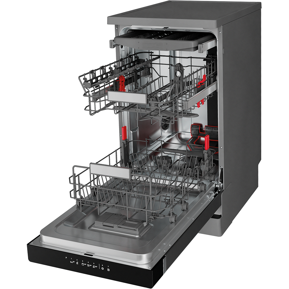 Masina de spalat vase independenta WHIRLPOOL WSFO 3O23 PF X, 10 seturi, 7 programe, 45 cm, Clasa E, inox