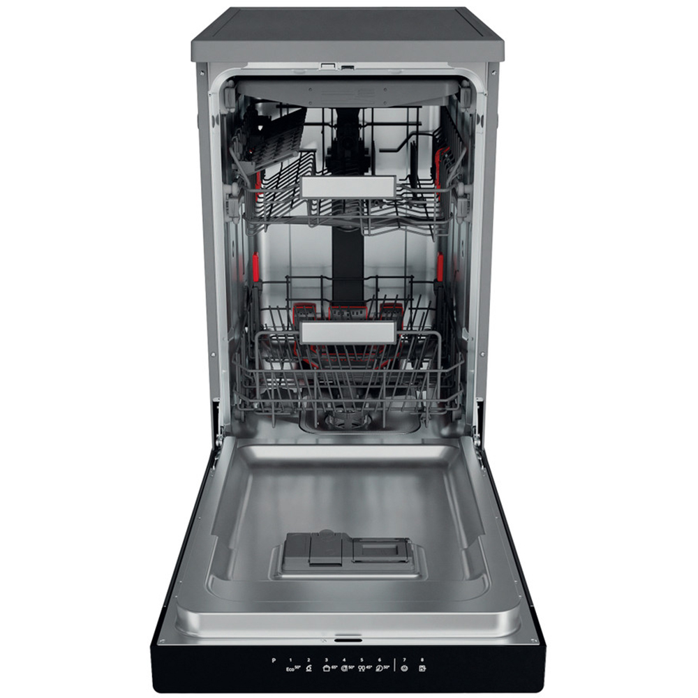 Masina de spalat vase independenta WHIRLPOOL WSFO3O34PFX, 6th sense, 10 seturi, 8 programe, 45 cm, Clasa D, inox