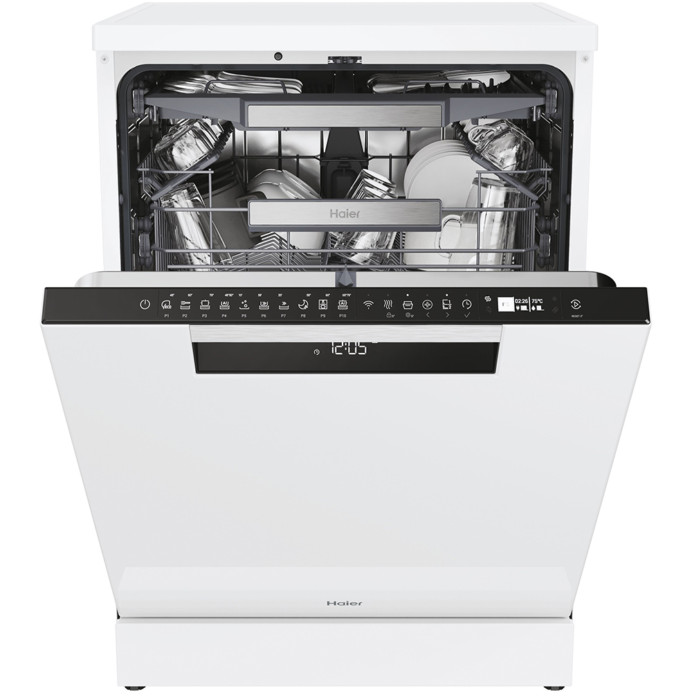 Masina de spalat vase independenta HAIER XF 5C4M1W, 15 seturi, 10 programe, 60 cm, Clasa C, alb