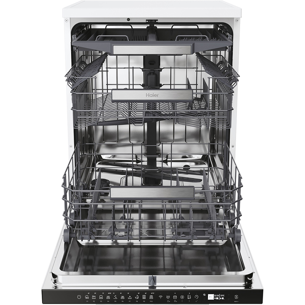 Masina de spalat vase independenta HAIER XF 5C4M1W, 15 seturi, 10 programe, 60 cm, Clasa C, alb