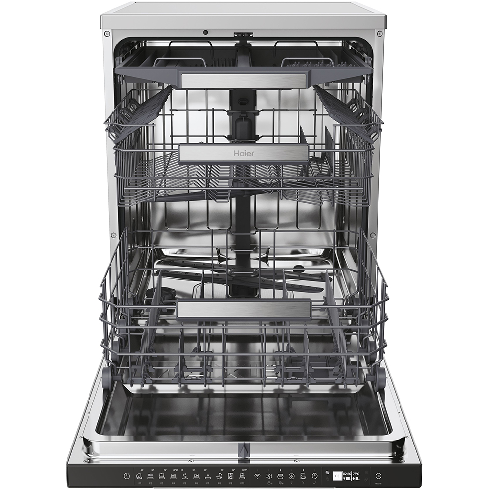 Masina de spalat vase independenta HAIER XF 5CM1X, 15 seturi, 10 programe, 60 cm, Clasa C, inox
