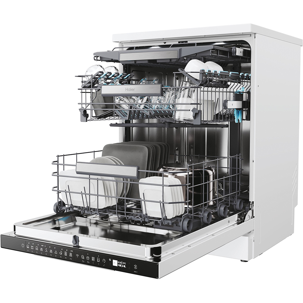Masina de spalat vase independenta HAIER XF 6B2M3PW, 16 seturi, 10 programe, 60 cm, Clasa B, alb