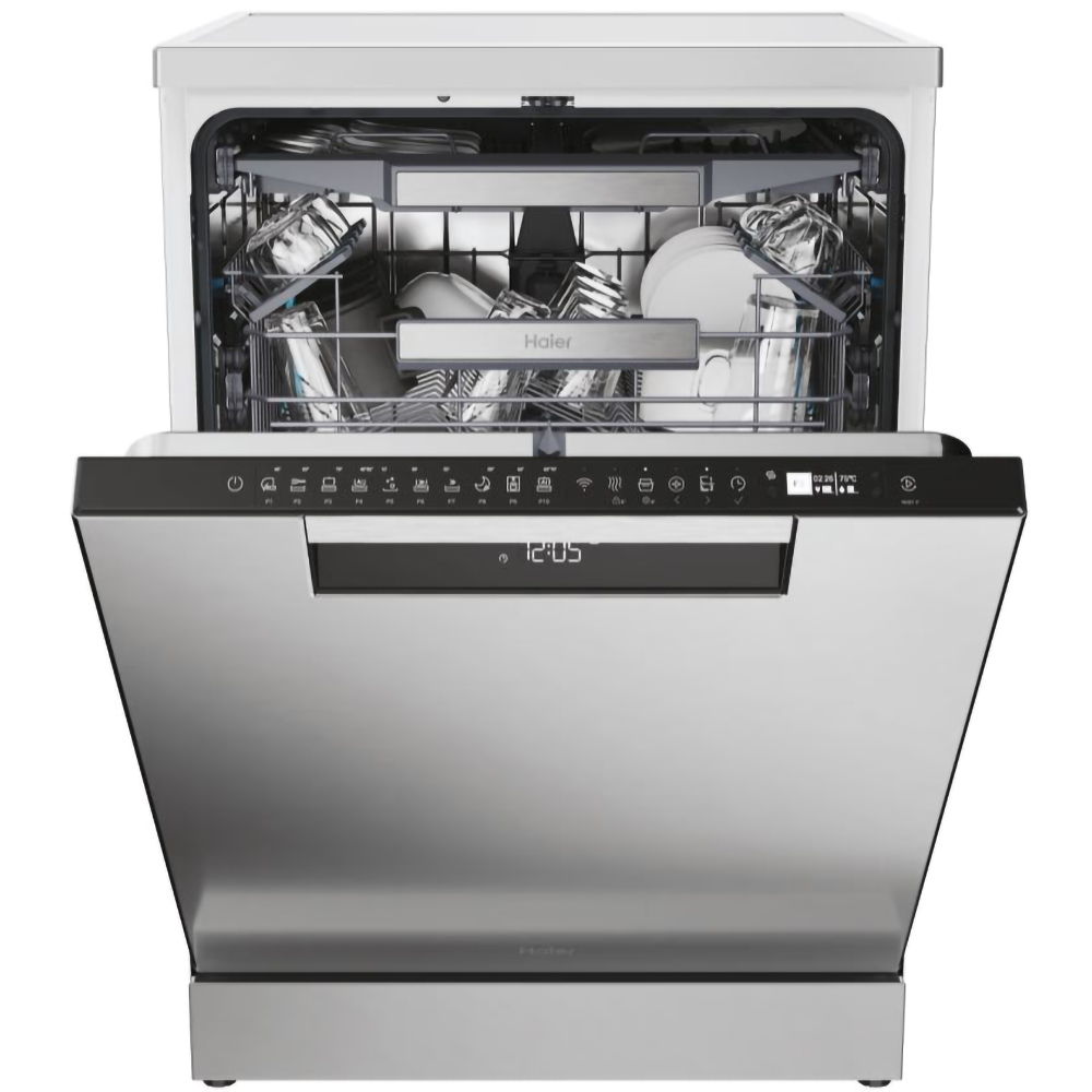 Masina de spalat vase independenta HAIER XF 6C2M1PX, 16 seturi, 10 programe, 60 cm, Clasa C, inox