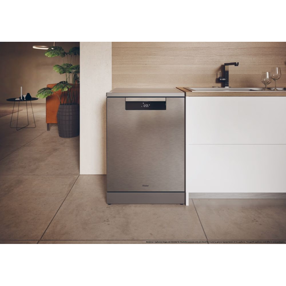 Masina de spalat vase independenta HAIER XF 6C2M1PX, 16 seturi, 10 programe, 60 cm, Clasa C, inox