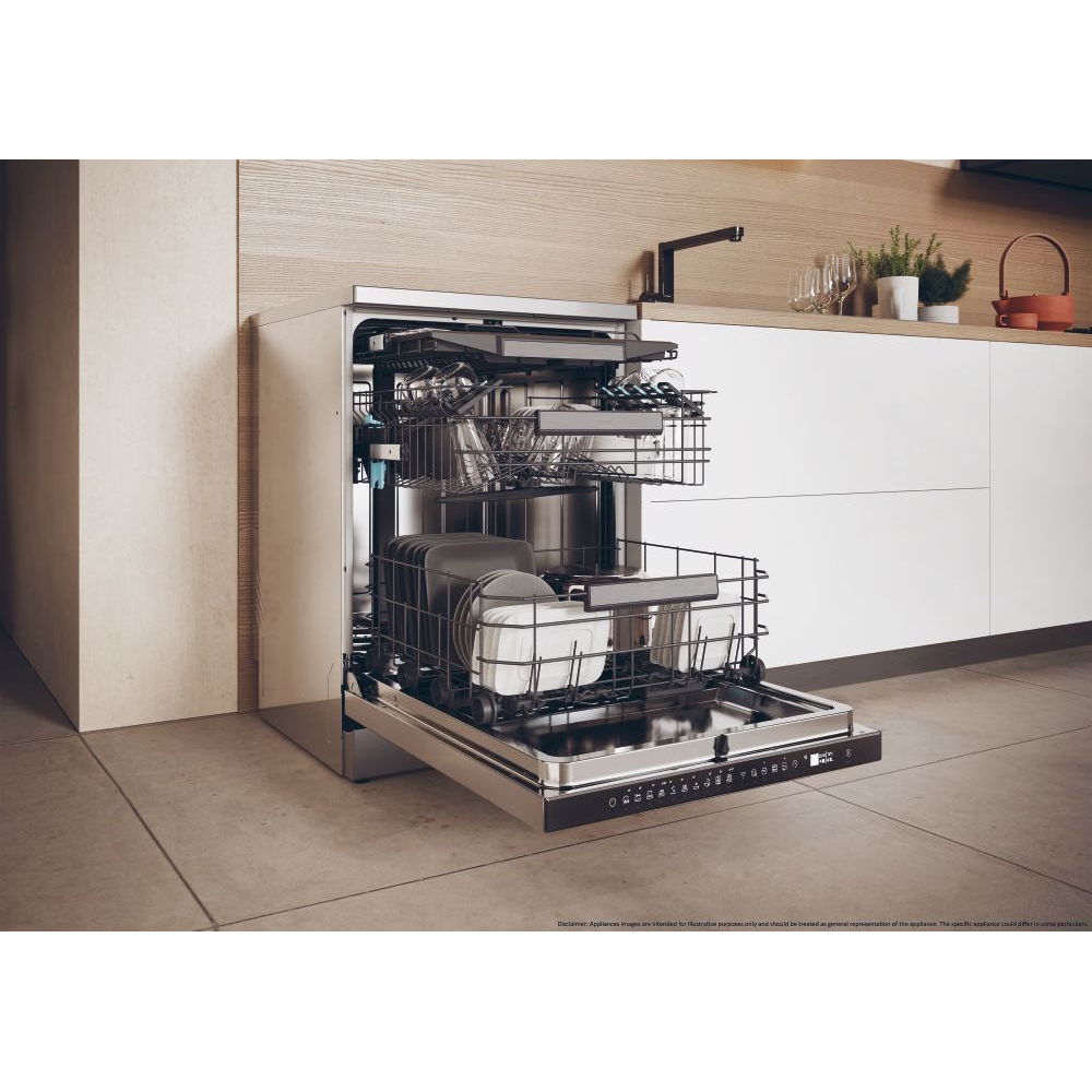 Masina de spalat vase independenta HAIER XF 6C2M1PX, 16 seturi, 10 programe, 60 cm, Clasa C, inox