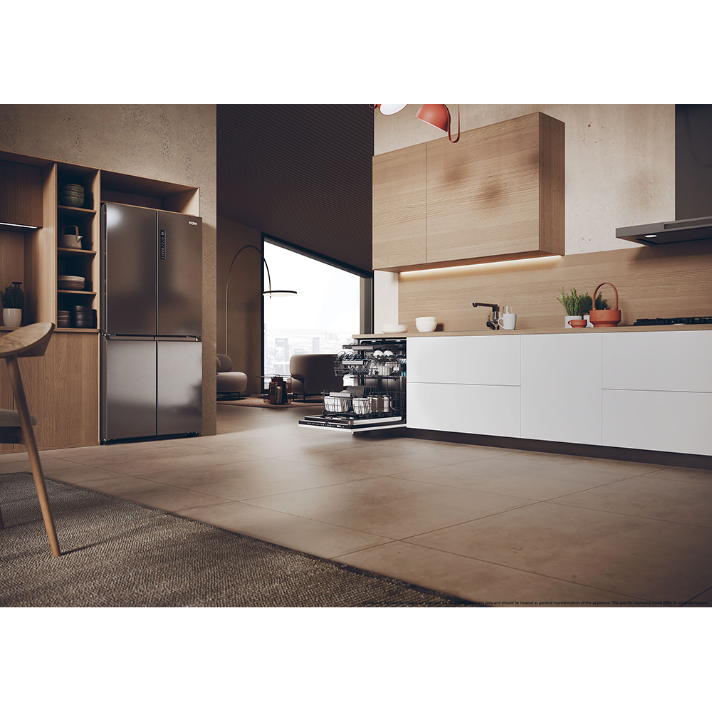 Masina de spalat vase incorporabila HAIER XI 6B0M3PB, 16 seturi, 10 programe, 60 cm, Clasa B, panou comanda negru