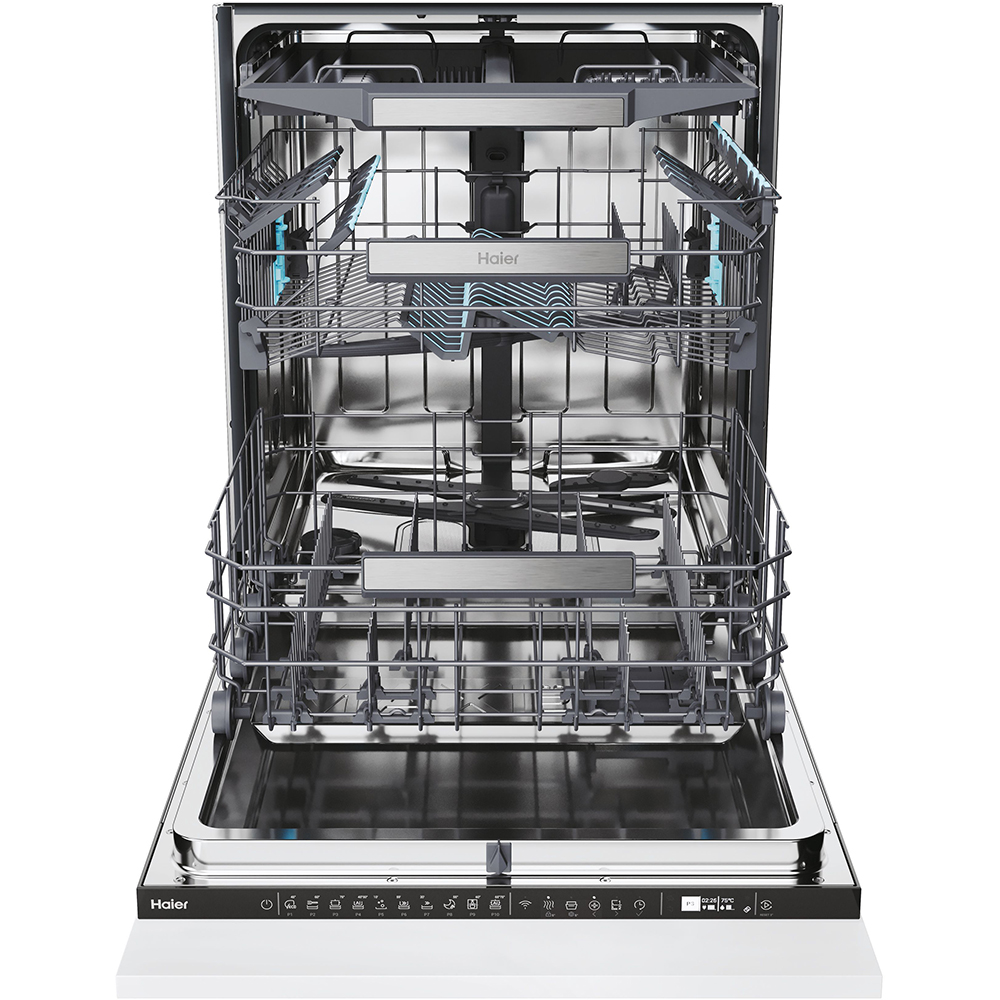 Masina de spalat vase incorporabila HAIER XS 4A4M3PB, 14 seturi, 10 programe, 60 cm, Clasa A, panou comanda negru