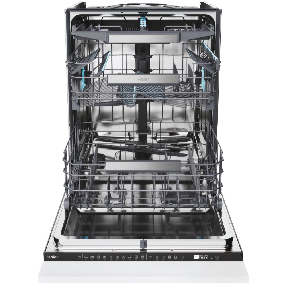 Masina de spalat vase incorporabila HAIER XS 4A4M4PB, 14 seturi, 10 programe, 60 cm, Clasa A, panou comanda negru