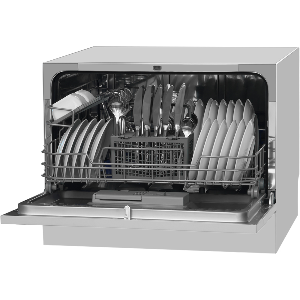 Masina de spalat vase independenta HANSA ZWM556SH, 6 seturi, 5 programe, 55 cm, Clasa F, argintiu