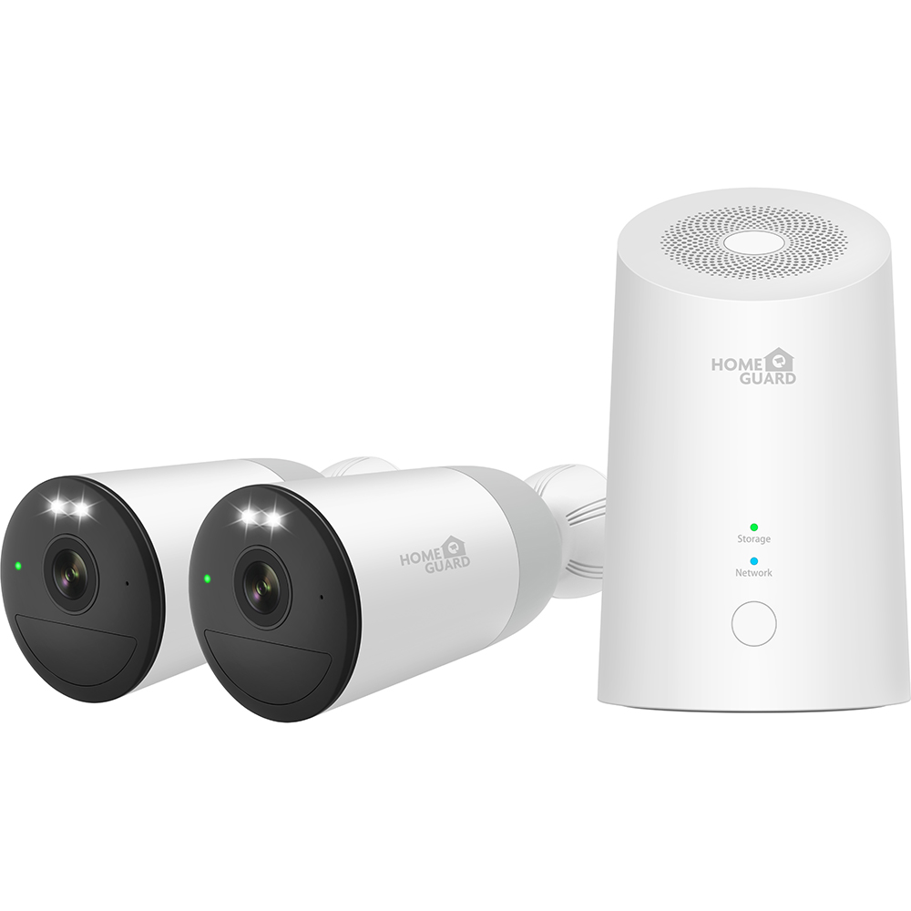 Kit de supraveghere video HOMEGUARD HGWNK108402, 4 Mp, 2 camere, 2880p, Wi-Fi, 10 canale, alb