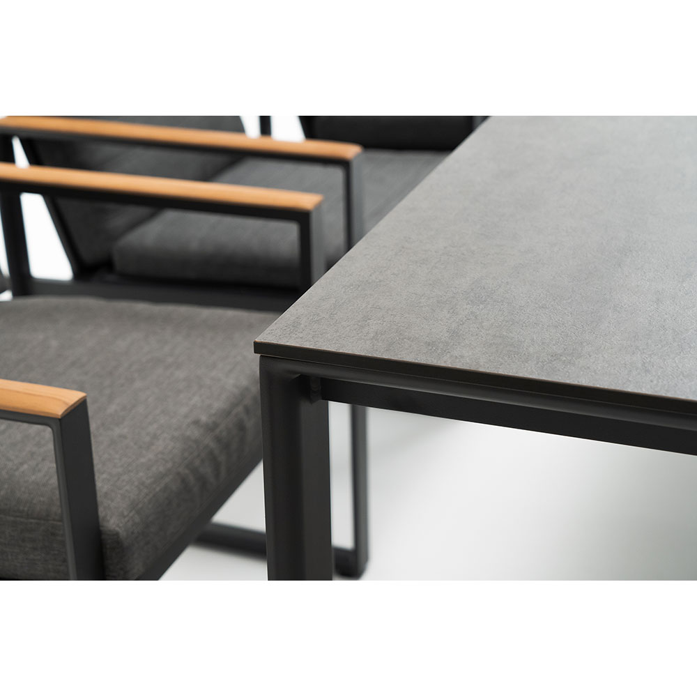 Masa terasa MYRIA Alexander, aluminiu, 220 x 100 x 74 cm, gri inchis