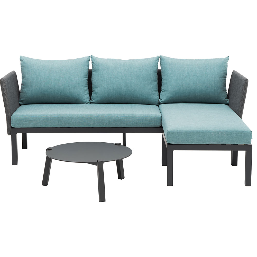 Set mobilier gradina MYRIA Paris, 3 piese, albastru-negru