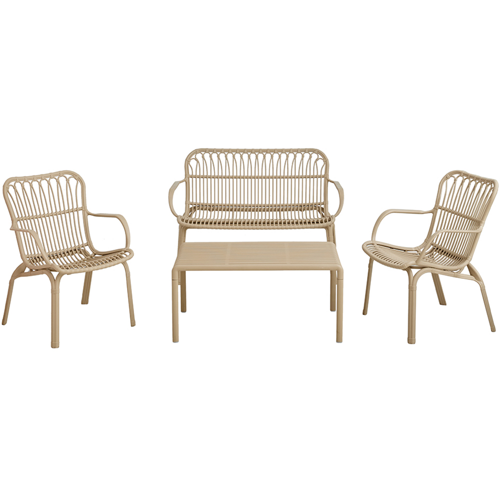 Set mobilier gradina MYRIA Capri, plastic, 4 piese, bej