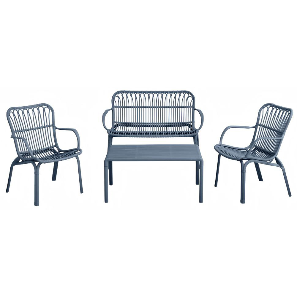 Set mobilier gradina MYRIA Capri, plastic, 4 piese, navy