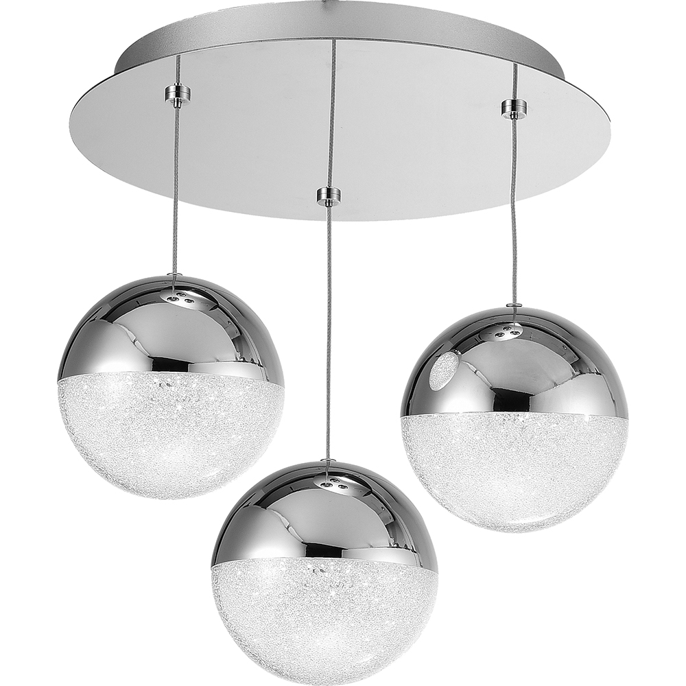 Lustra suspendata MYRIA Atomo MY10317, LED, 16W, 33x33x150 cm, crom