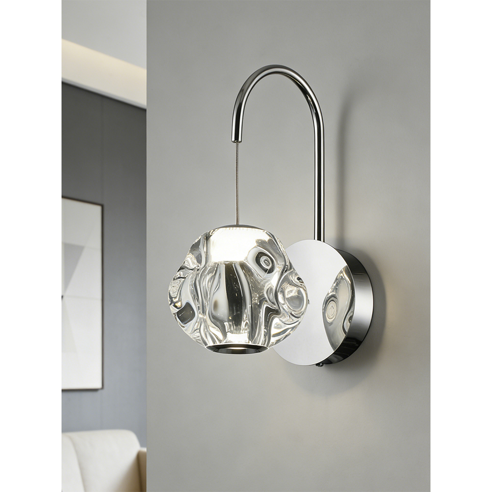 Aplica LED MYRIA Stone MY10327CH, 6W, 230lm, 4000K, IP20, crom