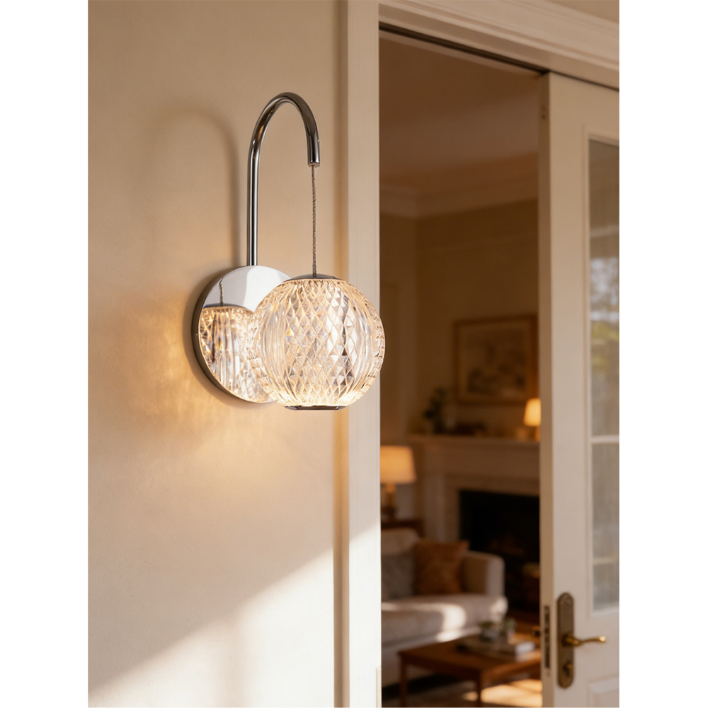 Aplica de perete MYRIA Diamond MY10334, LED, 6W, 11x18x26 cm, crom