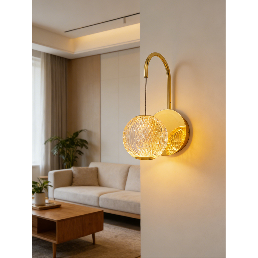 Aplica de perete MYRIA Diamond MY10334, LED, 6W, 11x18x16 cm, auriu