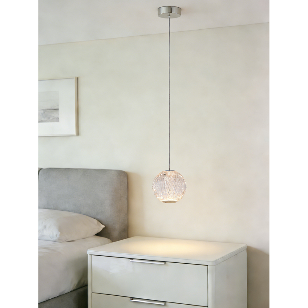 Pendul suspendat MYRIA Diamond MY10335, LED, 6W, 12x12x150 cm, crom
