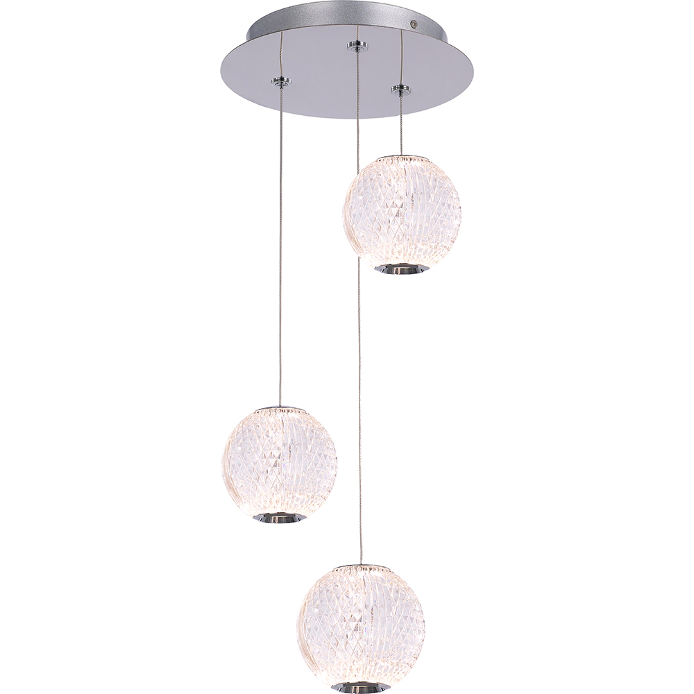 Lustra suspendata MYRIA Diamond MY10336, LED, 16W, 27x27x150 cm, crom