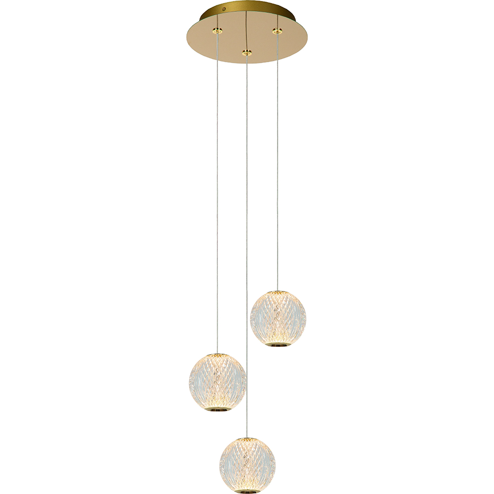 Lustra suspendata MYRIA Diamond MY10336, LED, 16W, 27x27x150 cm, auriu