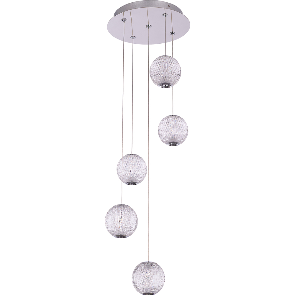 Lustra suspendata MYRIA Diamond MY10337, LED, 25W, 32x32x150 cm, crom