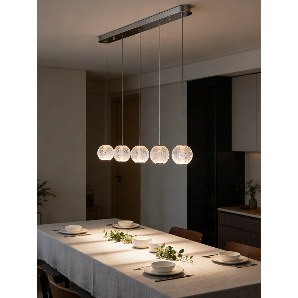 Lustra suspendata MYRIA Diamond MY10338, LED, 24W, 84x11x150 cm, crom