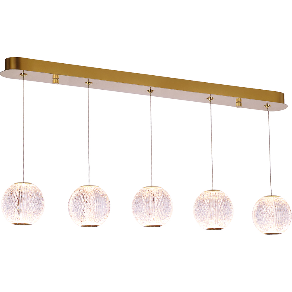 Lustra suspendata MYRIA Diamond MY10338, LED, 24W, 84x11x150 cm, auriu