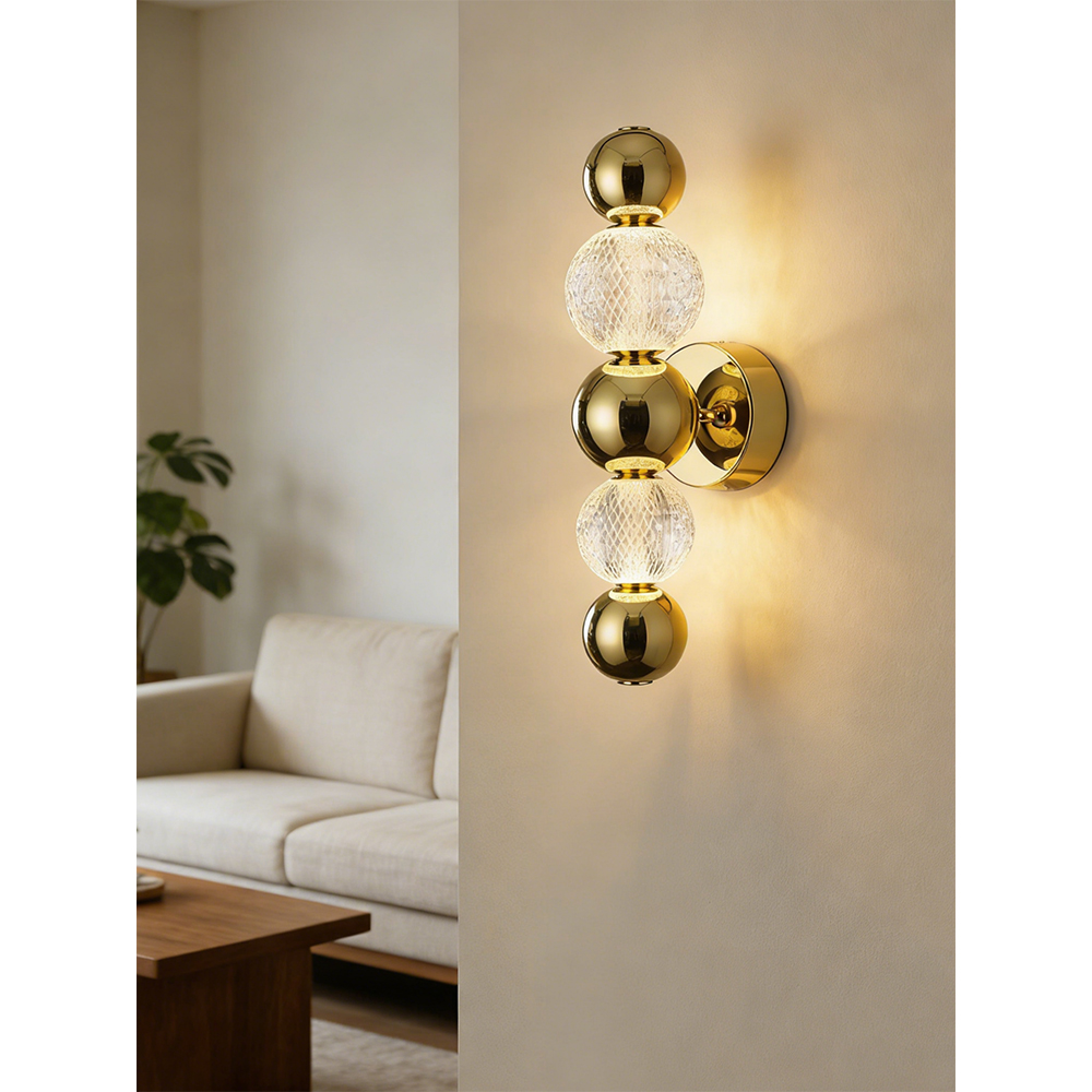 Aplica LED MYRIA Diamond MY10340, 8W, 448.8lm, 4000K, IP20, auriu