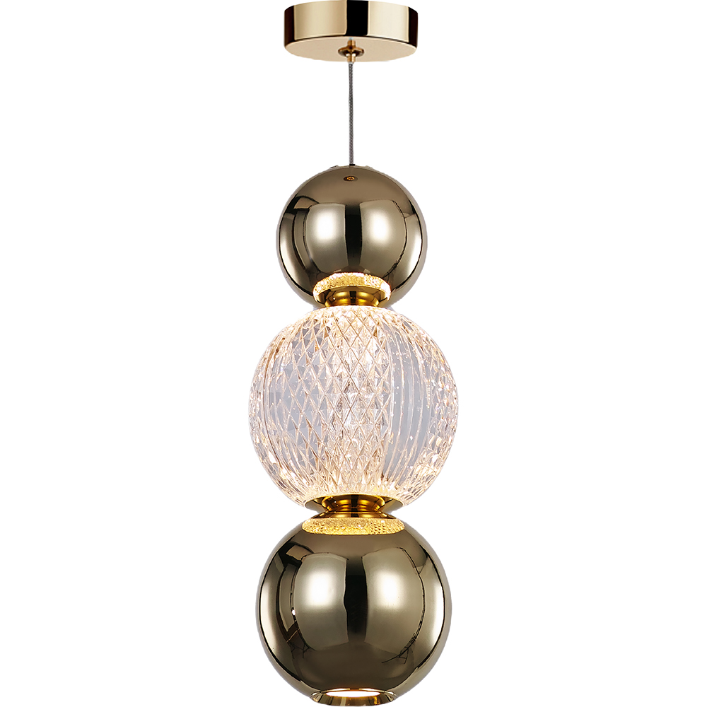 Pendul LED MYRIA Diamond MY10341, 8W, 377.6lm, 4000K, IP20, auriu