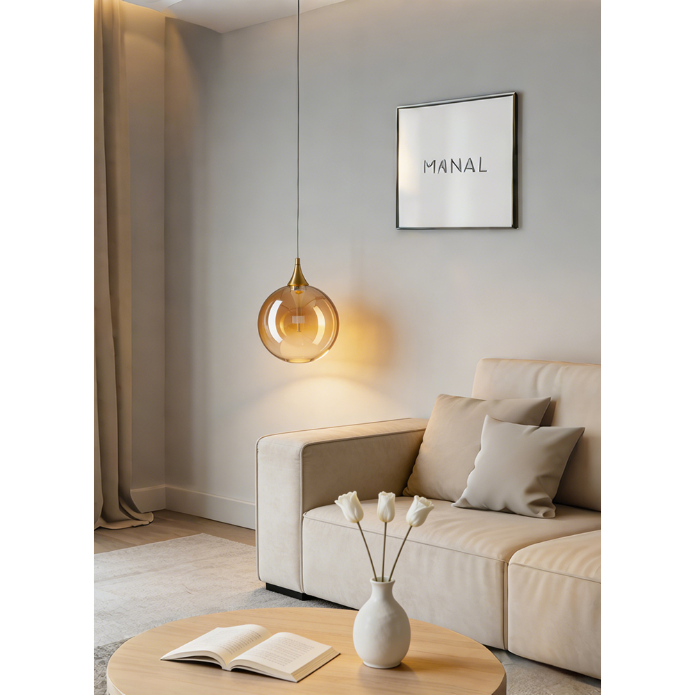Pendul suspendat MYRIA Globe MY10346, LED, 5W, 16x16x150 cm, auriu-negru