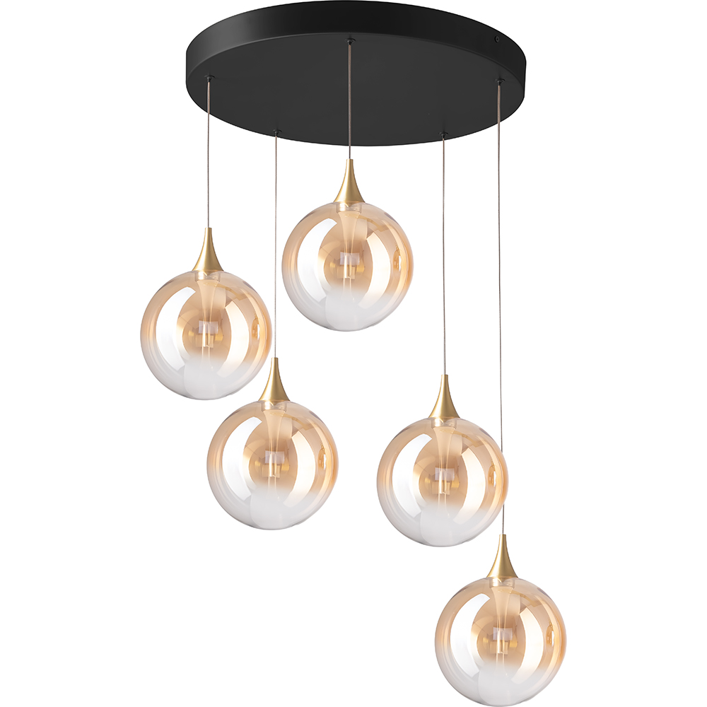 Lustra suspendata MYRIA Globe MY10348, LED, 20W, 55x55x150 cm, auriu-negru