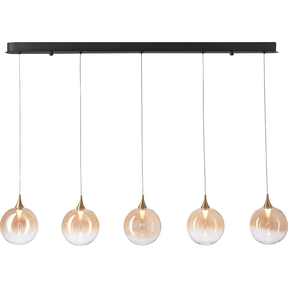 Lustra suspendata MYRIA Globe MY10349, LED, 21W, 120x16x150 cm, auriu-negru