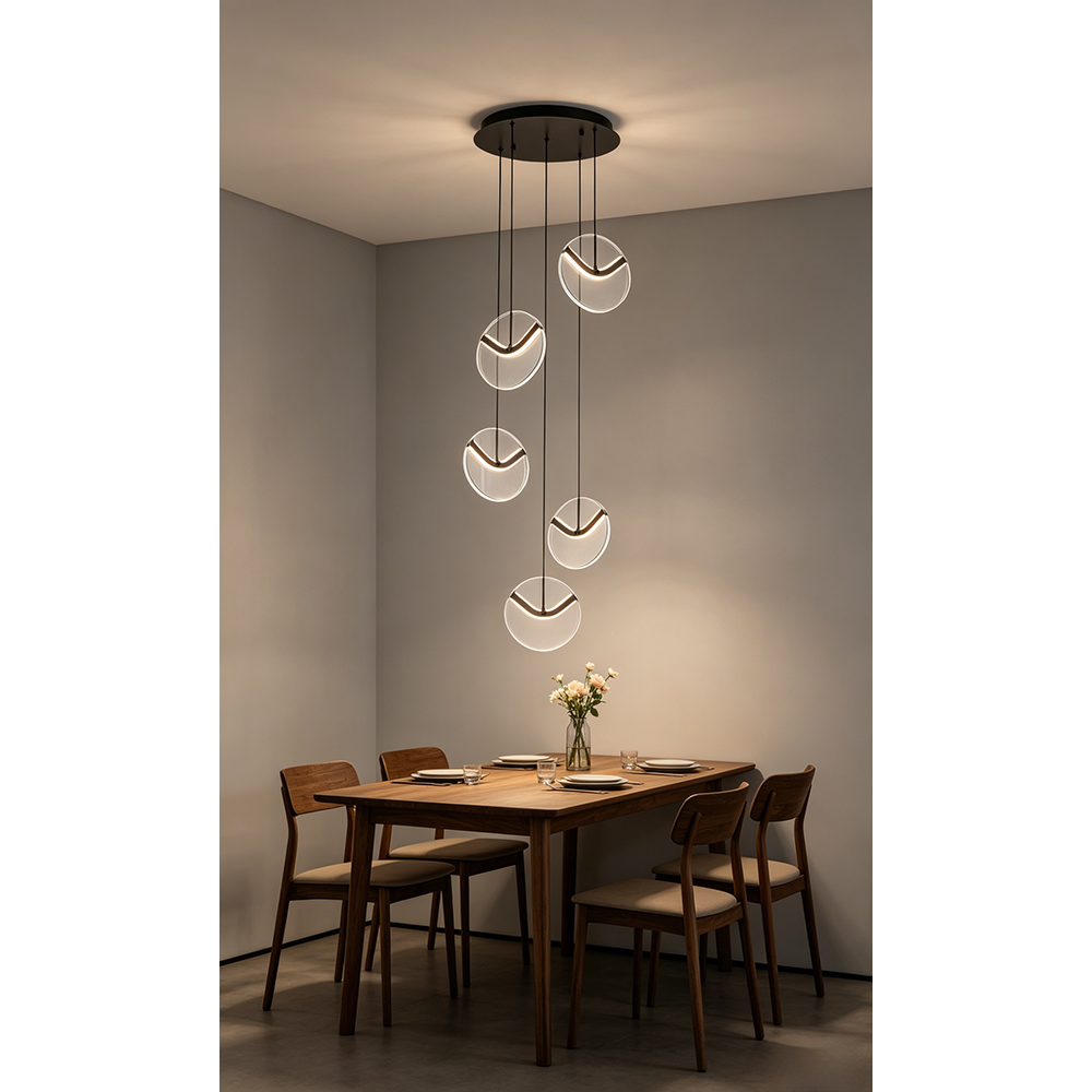 Lustra LED MYRIA Voluta MY10367BK, 32W, 1906lm, 4000K, IP20, negru