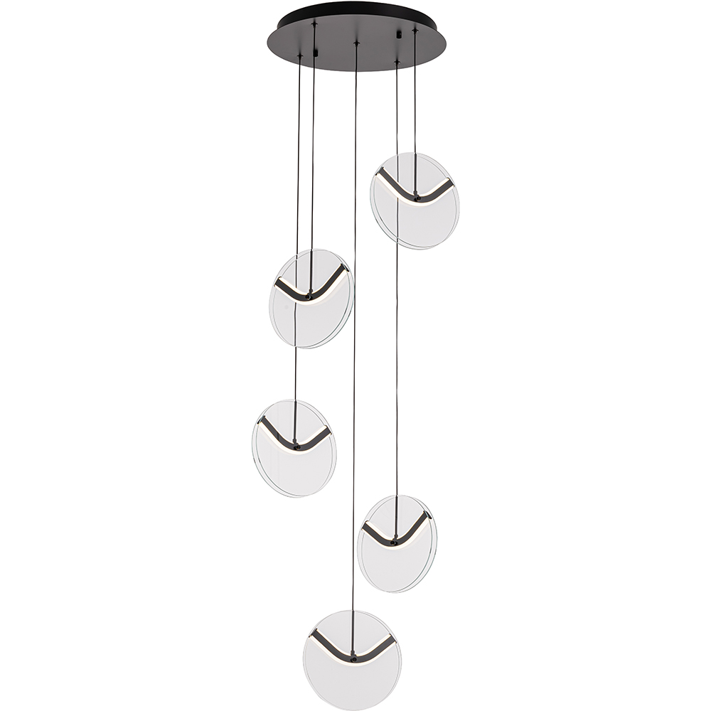 Lustra LED MYRIA Voluta MY10367BK, 32W, 1906lm, 4000K, IP20, negru