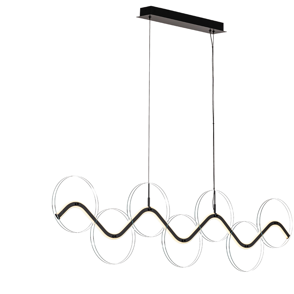 Lustra LED MYRIA Voluta MY10369BK, 40W, 2882lm, 4000K, IP20, negru