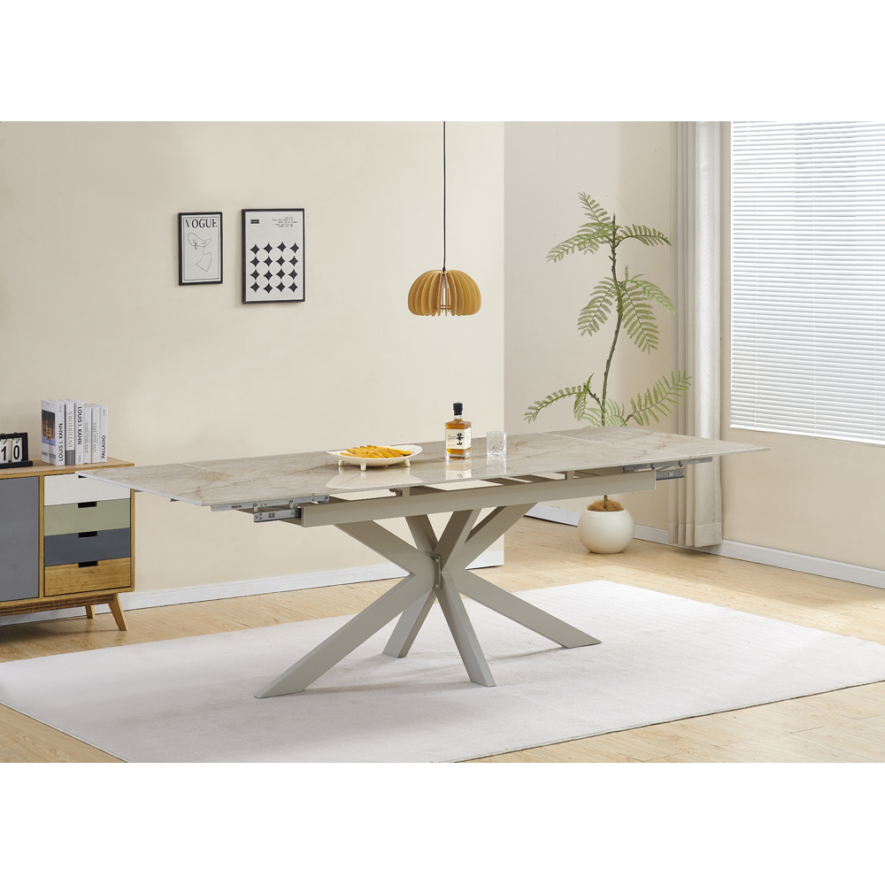 Masa extensibila MYRIA NDT-2622, piatra sintetizata, 160-240 x 90 x 75 cm, bej