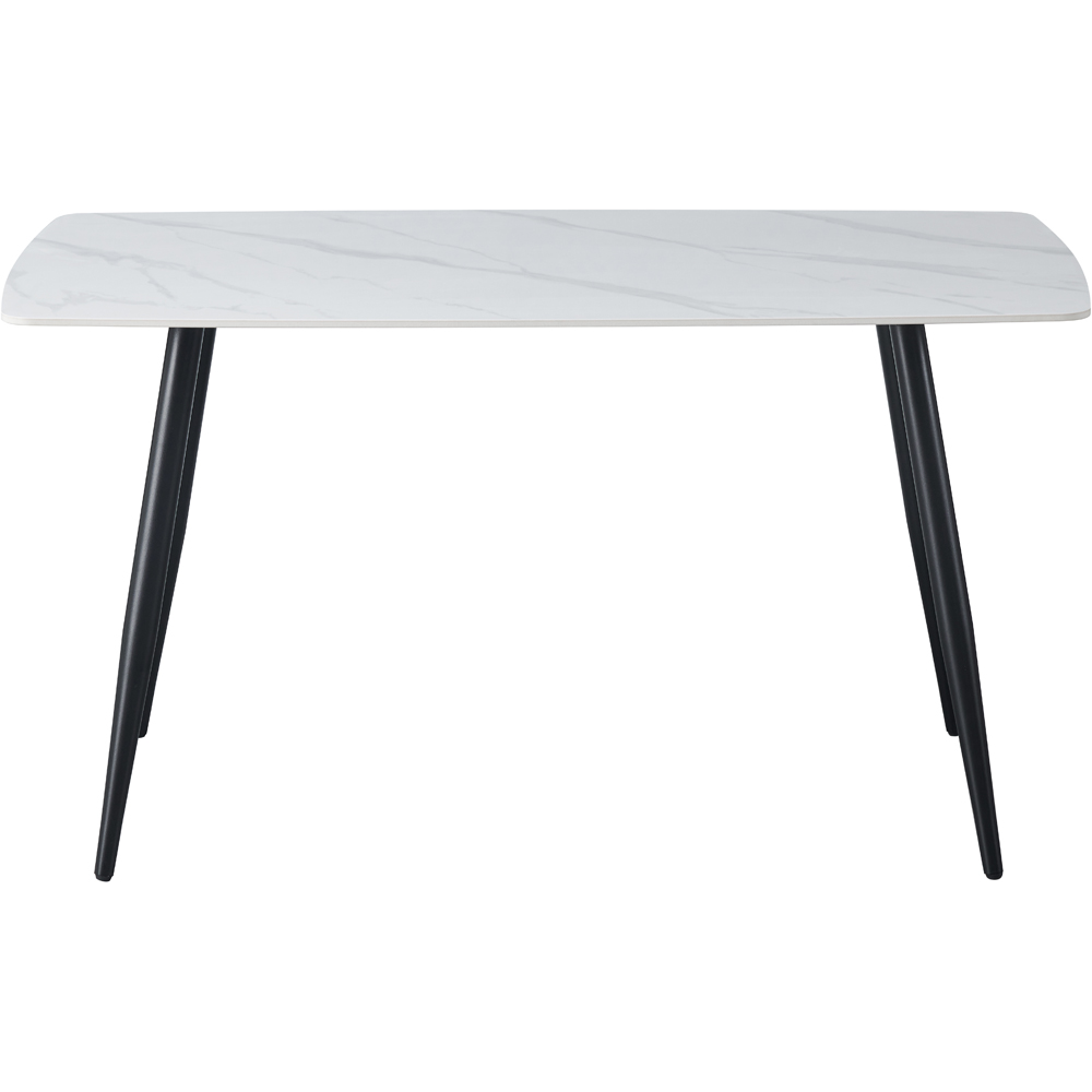 Masa bucatarie MYRIA NDT-2628, piatra sinterizata, 140 x 80 x 75 cm, alb