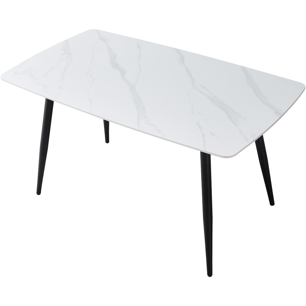 Masa bucatarie MYRIA NDT-2628, piatra sinterizata, 140 x 80 x 75 cm, alb