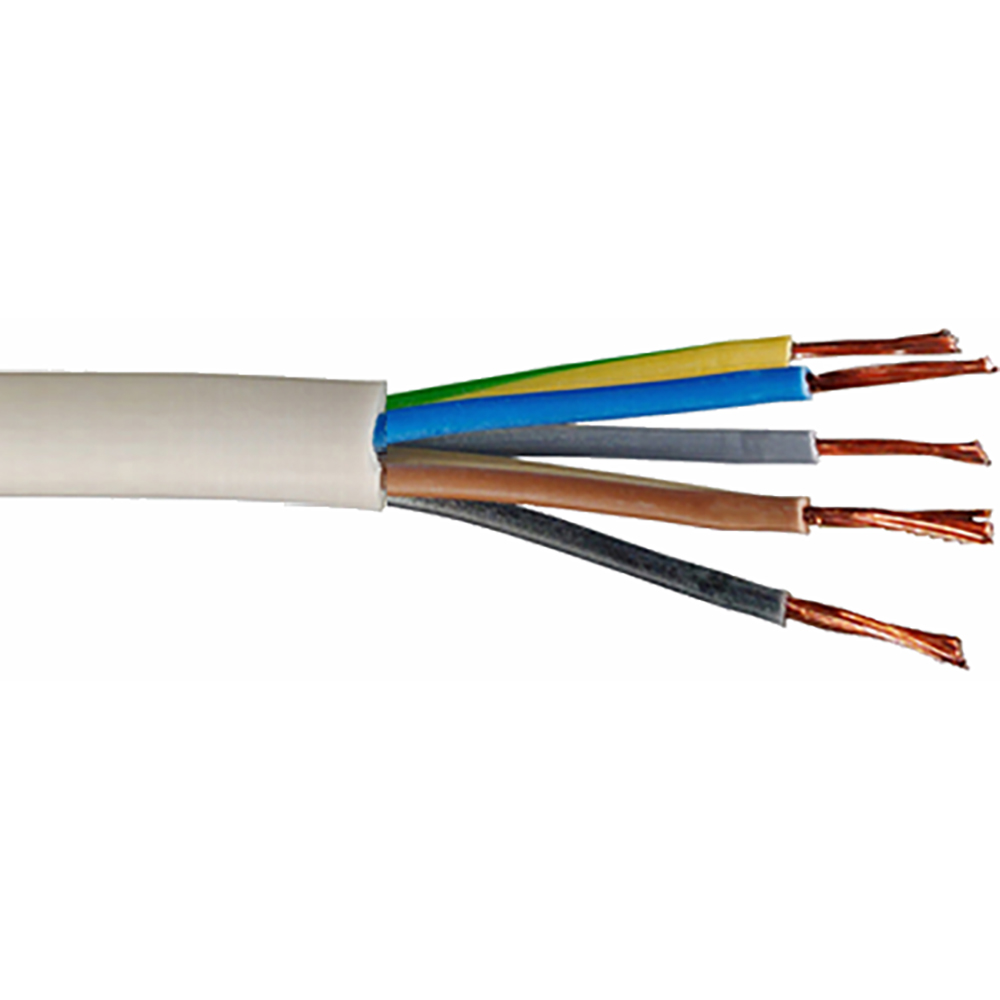 Cablu electric OMNICABLE, MYYM, 5 x 1.5mm2, alb, metru